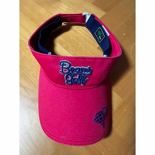 ビームスゴルフ(BEAMSGOLF)の【美品】Beams Golf サンバイザー 赤(その他)