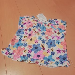 新品タグ付☆ベビーカラフル花柄ノースリーブカットソー☆80cm(シャツ/カットソー)