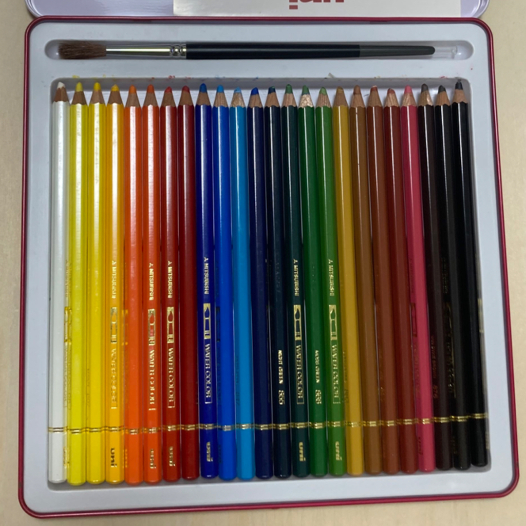 三菱鉛筆(ミツビシエンピツ)のuni 水彩色鉛筆 ウォーターカラー 24色(1セット) エンタメ/ホビーのアート用品(色鉛筆)の商品写真