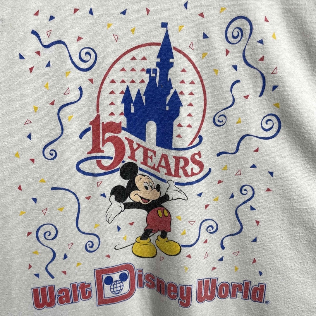 Disney(ディズニー)の80s ディズニー　ミッキープリント　リンガーTシャツ　USA製　XLサイズ メンズのトップス(Tシャツ/カットソー(半袖/袖なし))の商品写真