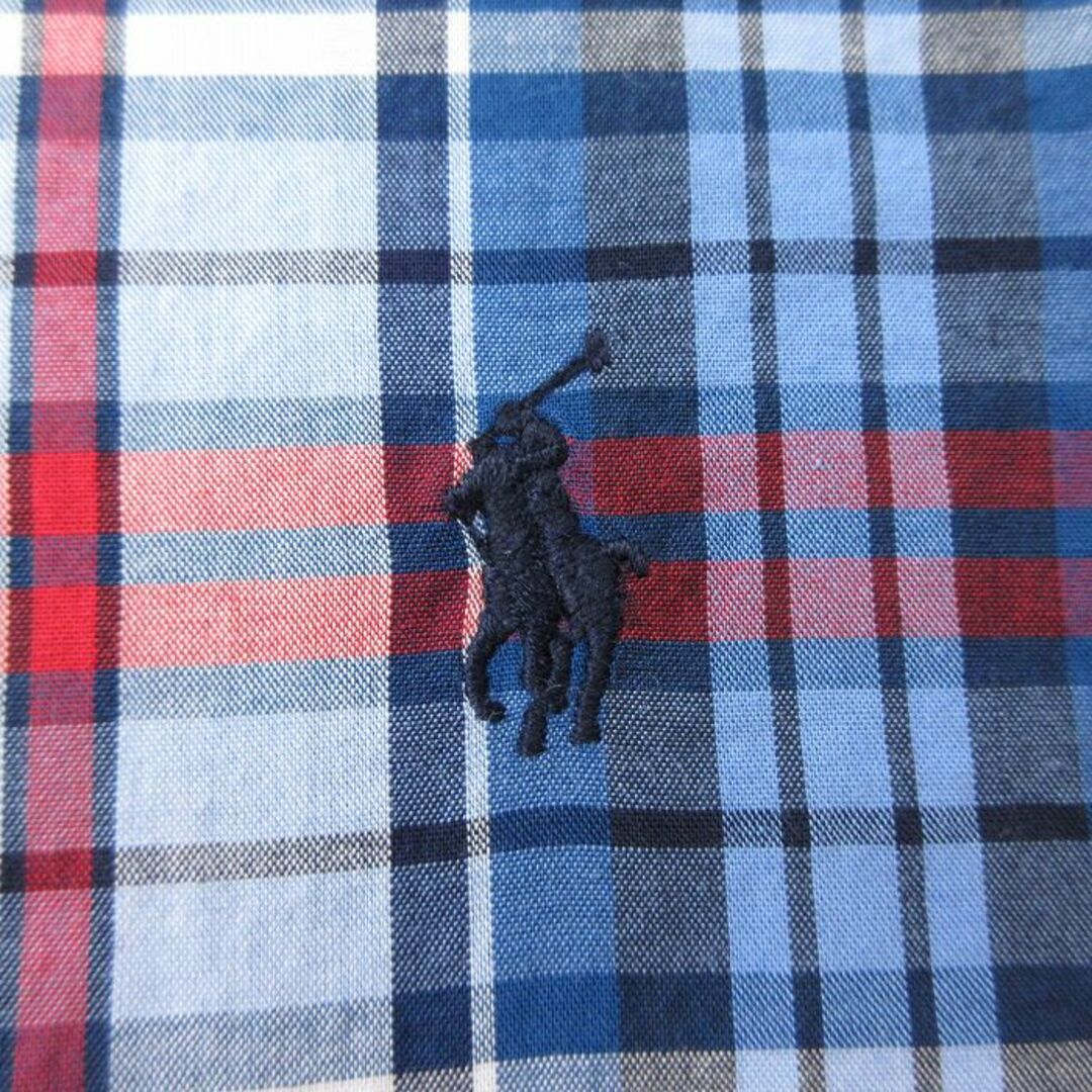 Ralph Lauren(ラルフローレン)の古着 ラルフローレン Ralph Lauren 長袖 ブランド シャツ キッズ ボーイズ 子供服 ワンポイントロゴ コットン ボタンダウン 紺他 ネイビー チェック 24jan09 キッズ/ベビー/マタニティのベビー服(~85cm)(シャツ/カットソー)の商品写真