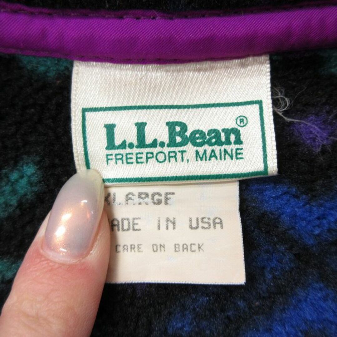 L.L.Bean(エルエルビーン)の古着 エルエルビーン LLBEAN 長袖 フリース ジャケット キッズ ボーイズ 子供服 80年代 80s 雪柄 スナップT USA製 黒他 ブラック 【spe】 24jan09 キッズ/ベビー/マタニティのベビー服(~85cm)(シャツ/カットソー)の商品写真