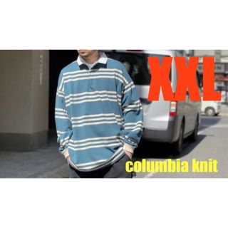 ★希少size XXL★columbia knitコロンビアニット★ラガーシャツ(Tシャツ/カットソー(七分/長袖))