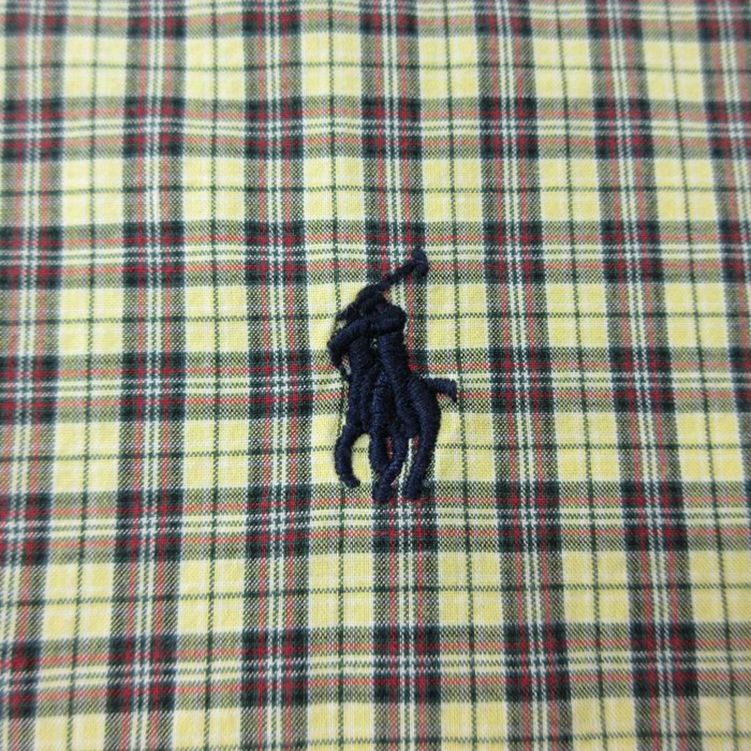 Ralph Lauren(ラルフローレン)の古着 ラルフローレン Ralph Lauren 長袖 ブランド シャツ キッズ ボーイズ 子供服 90年代 90s ワンポイントロゴ コットン ボタンダウン 黄他 イエロー チェック 24jan10 キッズ/ベビー/マタニティのベビー服(~85cm)(シャツ/カットソー)の商品写真