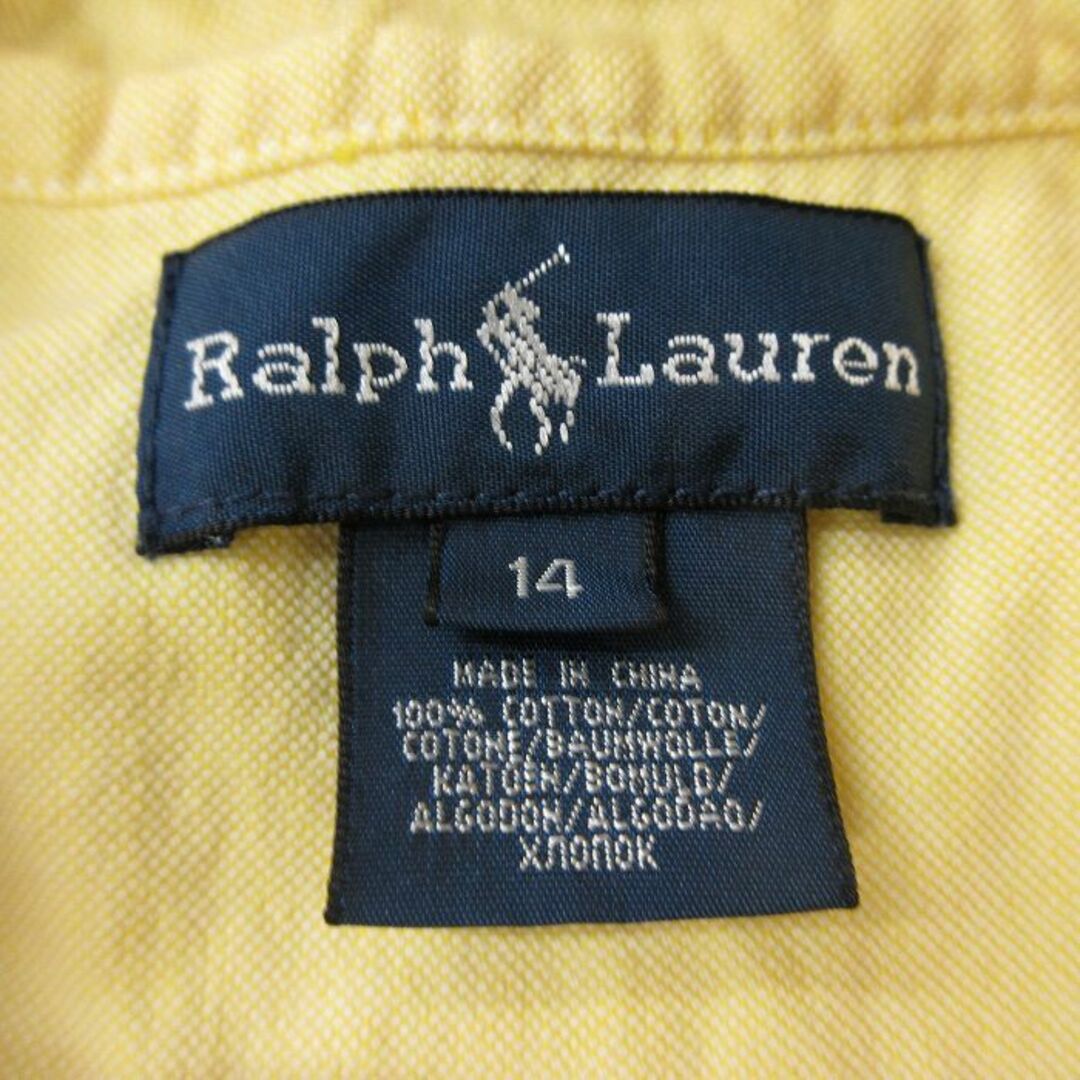 Ralph Lauren(ラルフローレン)の古着 ラルフローレン Ralph Lauren 長袖 ブランド シャツ キッズ ボーイズ 子供服 90年代 90s ワンポイントロゴ オックスフォード コットン ボタンダウン 黄他 イエロー チェック 24jan10 キッズ/ベビー/マタニティのベビー服(~85cm)(シャツ/カットソー)の商品写真