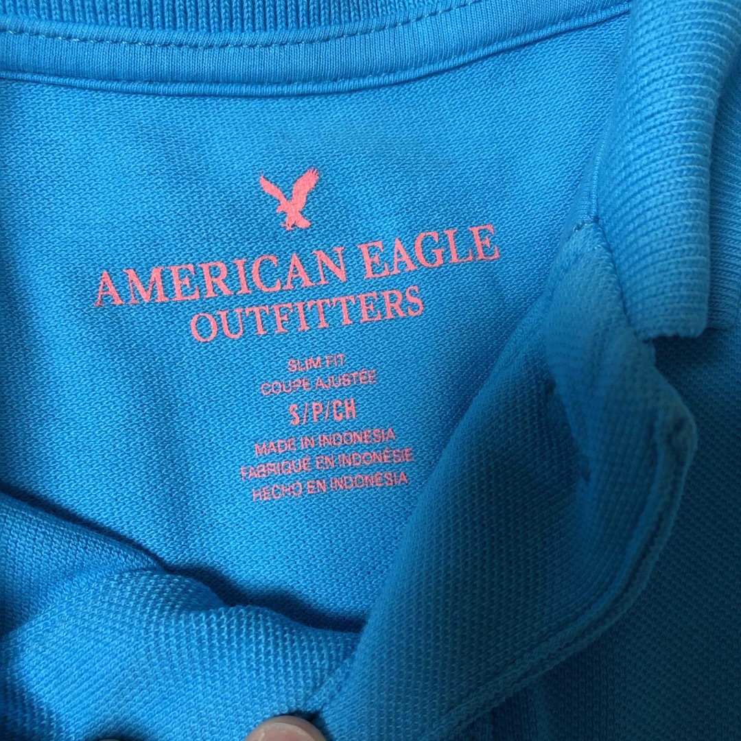 American Eagle(アメリカンイーグル)のアメリカンイーグル　水色ポロシャツ メンズのトップス(ポロシャツ)の商品写真