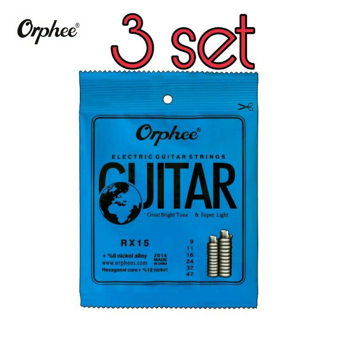 Orphee エレキギター弦 09-42 3セット 楽器のギター(弦)の商品写真