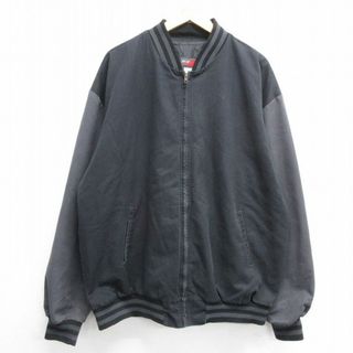 レッドキャップ(RED KAP)のXL★古着 レッドキャップ 長袖 ジャケット メンズ 00年代 00s ツートンカラー 大きいサイズ USA製 黒 ブラック 内側キルティング 24jan09 中古 アウター ジャンパー ブルゾン(ダッフルコート)