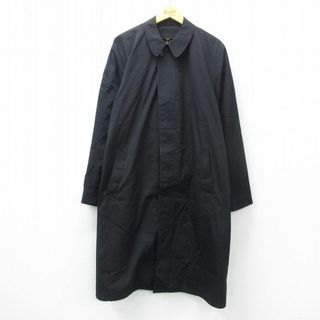 XL★古着 長袖 ステンカラー コート メンズ 80年代 80s 大きいサイズ ロング丈 黒 ブラック 24jan10 中古 アウター(ダッフルコート)