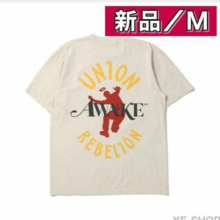 アウェイク(AWAKE)の【新品M】UNION x AWAKE NY Rebelion Tee White(Tシャツ/カットソー(半袖/袖なし))