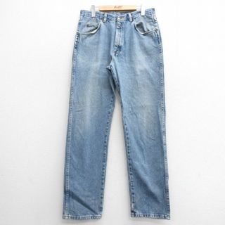 ラングラー(Wrangler)のW32★古着 ラングラー Wrangler ジーンズ メンズ 00年代 00s ヒゲ コットン 紺 ネイビー デニム 24jan09 中古 ボトムス ジーパン Gパン ロング パンツ(ワークパンツ/カーゴパンツ)