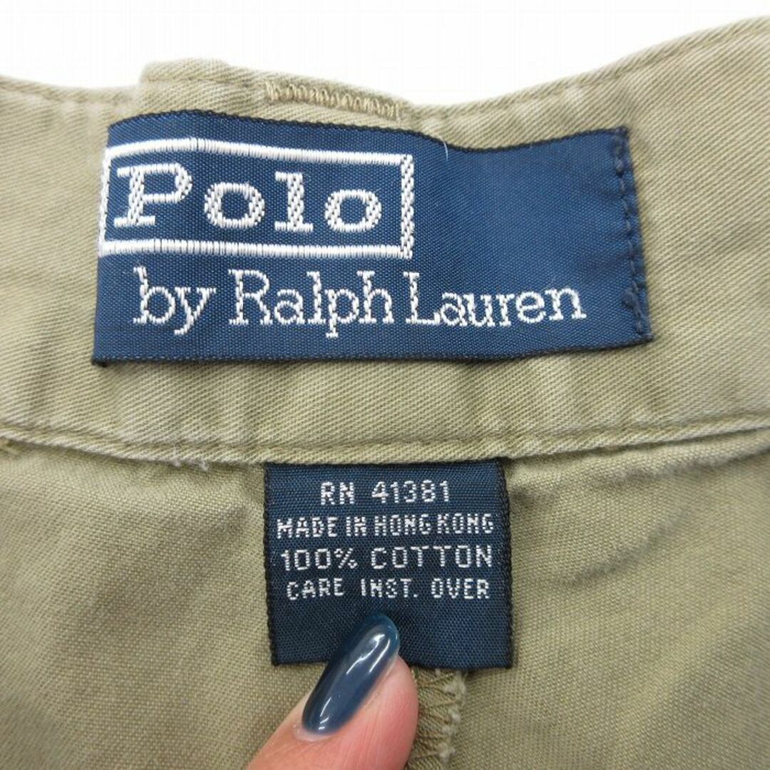 Ralph Lauren(ラルフローレン)のW34★古着 ラルフローレン Ralph Lauren ブランド パンツ メンズ 90年代 90s コットン 緑系 グリーン 24jan08 中古 ボトムス ロング メンズのパンツ(ワークパンツ/カーゴパンツ)の商品写真