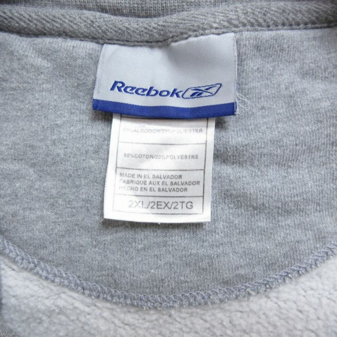 Reebok(リーボック)のXL★古着 リーボック REEBOK 長袖 スウェット メンズ 00年代 00s NFL シアトルシーホークス 刺繍 大きいサイズ クルーネック グレー 霜降り アメフト スーパーボウル 24jan05 中古 スエット トレーナー トップス メンズのトップス(パーカー)の商品写真