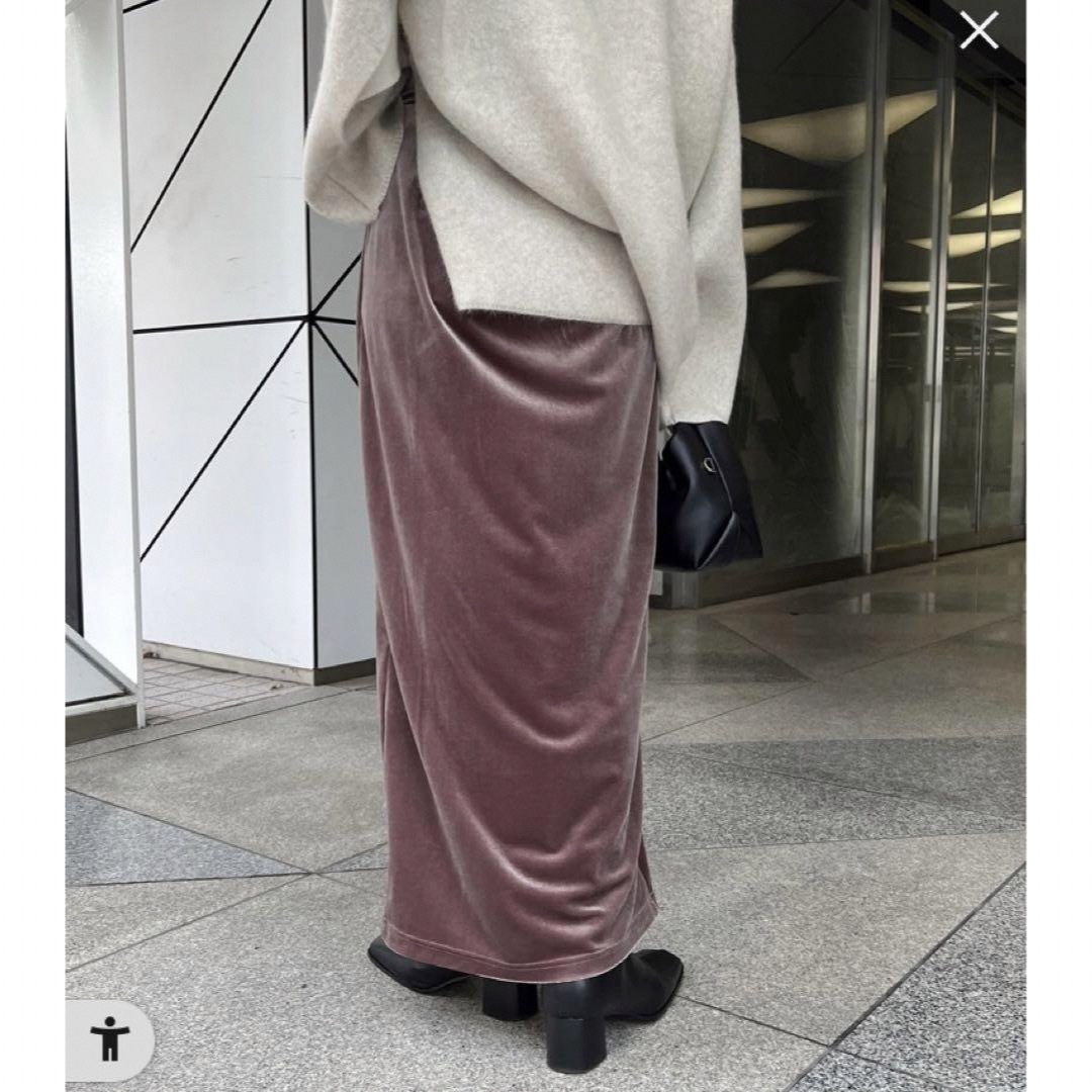CAPRICIEUX LE'MAGE(カプリシューレマージュ)の【美品】CAPRICIEUX LE'MAGE ベロアフィットスカート ブラウン レディースのスカート(ロングスカート)の商品写真