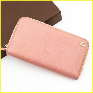 グッチ(Gucci)の★美品★ グッチ 長財布 ラウンドファスナー インターロッキング ピンク(財布)