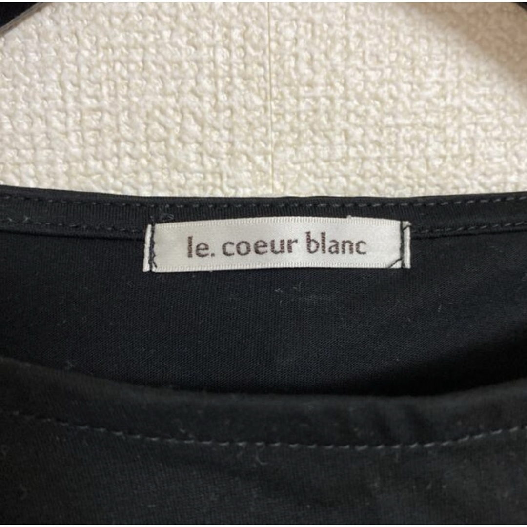 le.coeur blanc(ルクールブラン)のカットソー　黒色系　半袖 レディースのトップス(カットソー(半袖/袖なし))の商品写真