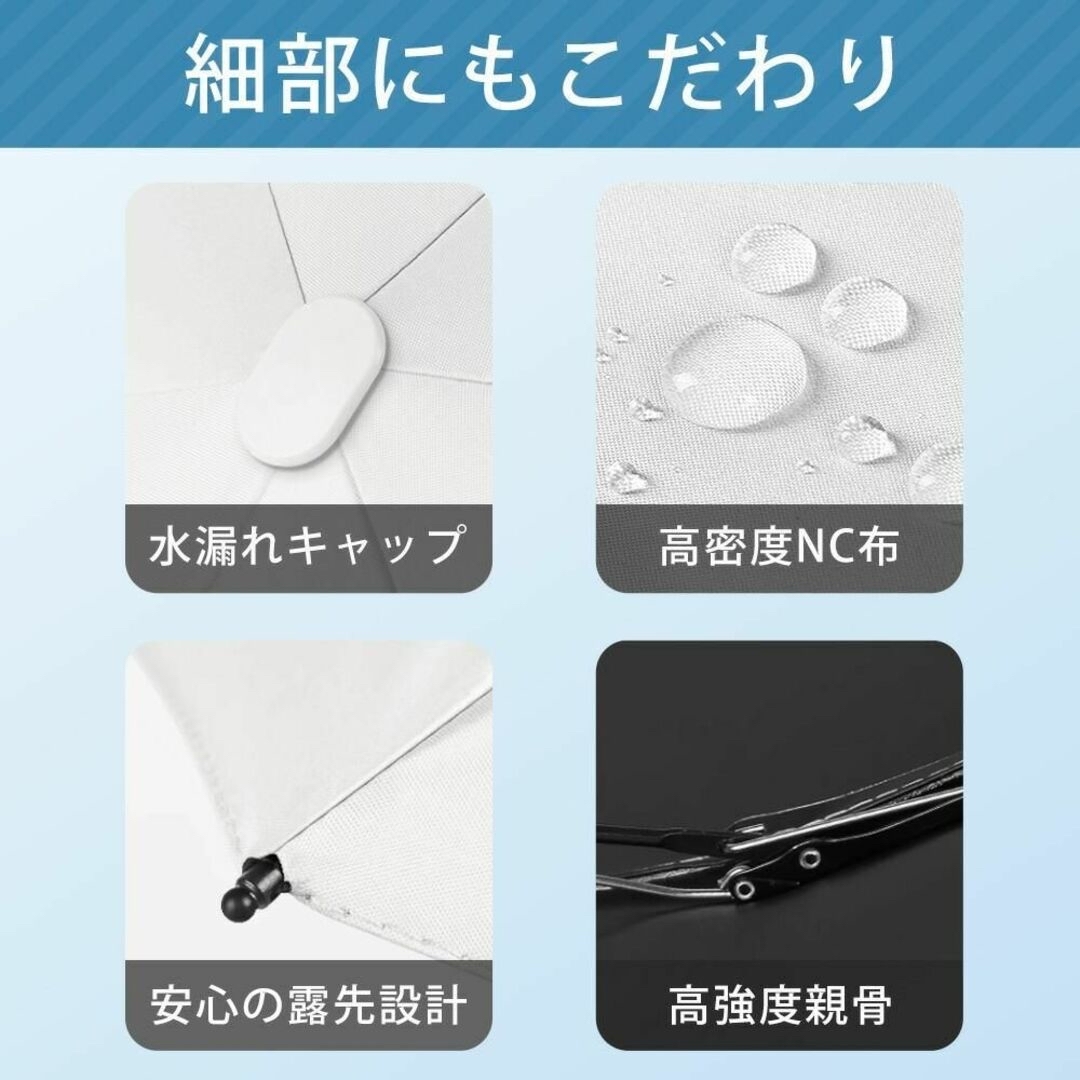 【UVカット】折りたたみ傘 晴雨兼用傘 日傘 メンズ レディース 紫外線対策 白 レディースのファッション小物(傘)の商品写真