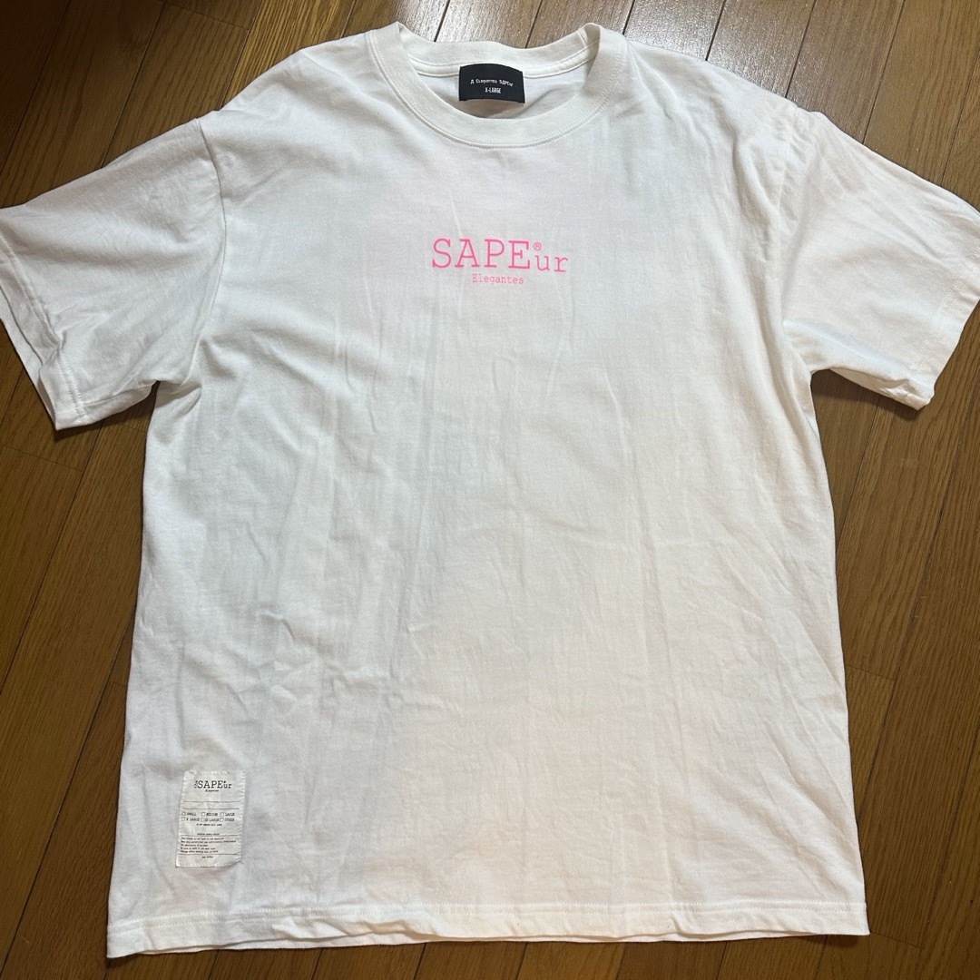 サプール　SAPEur レア　Tシャツ　カットソー　ホワイト　ピンク　 メンズのトップス(Tシャツ/カットソー(半袖/袖なし))の商品写真