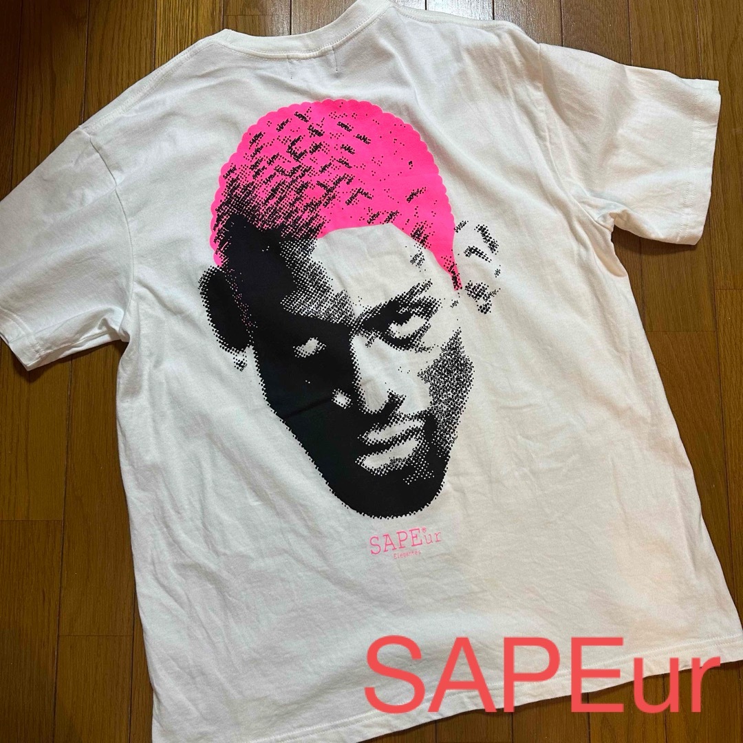 サプール　SAPEur レア　Tシャツ　カットソー　ホワイト　ピンク　 メンズのトップス(Tシャツ/カットソー(半袖/袖なし))の商品写真