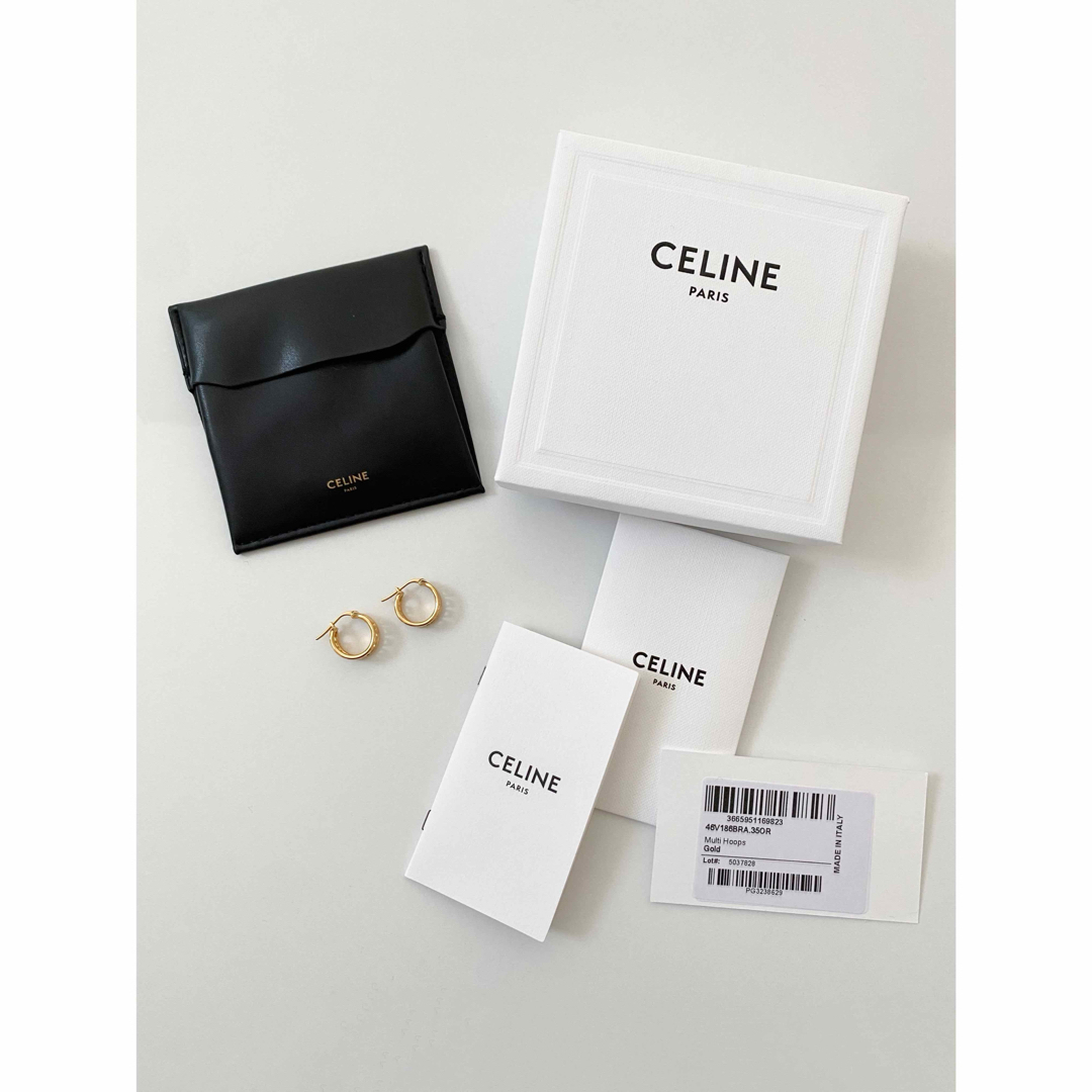 celine(セリーヌ)のCELINE セリーヌ　美品　トリオンフ　マルチフープピアス　ゴールド レディースのアクセサリー(ピアス)の商品写真