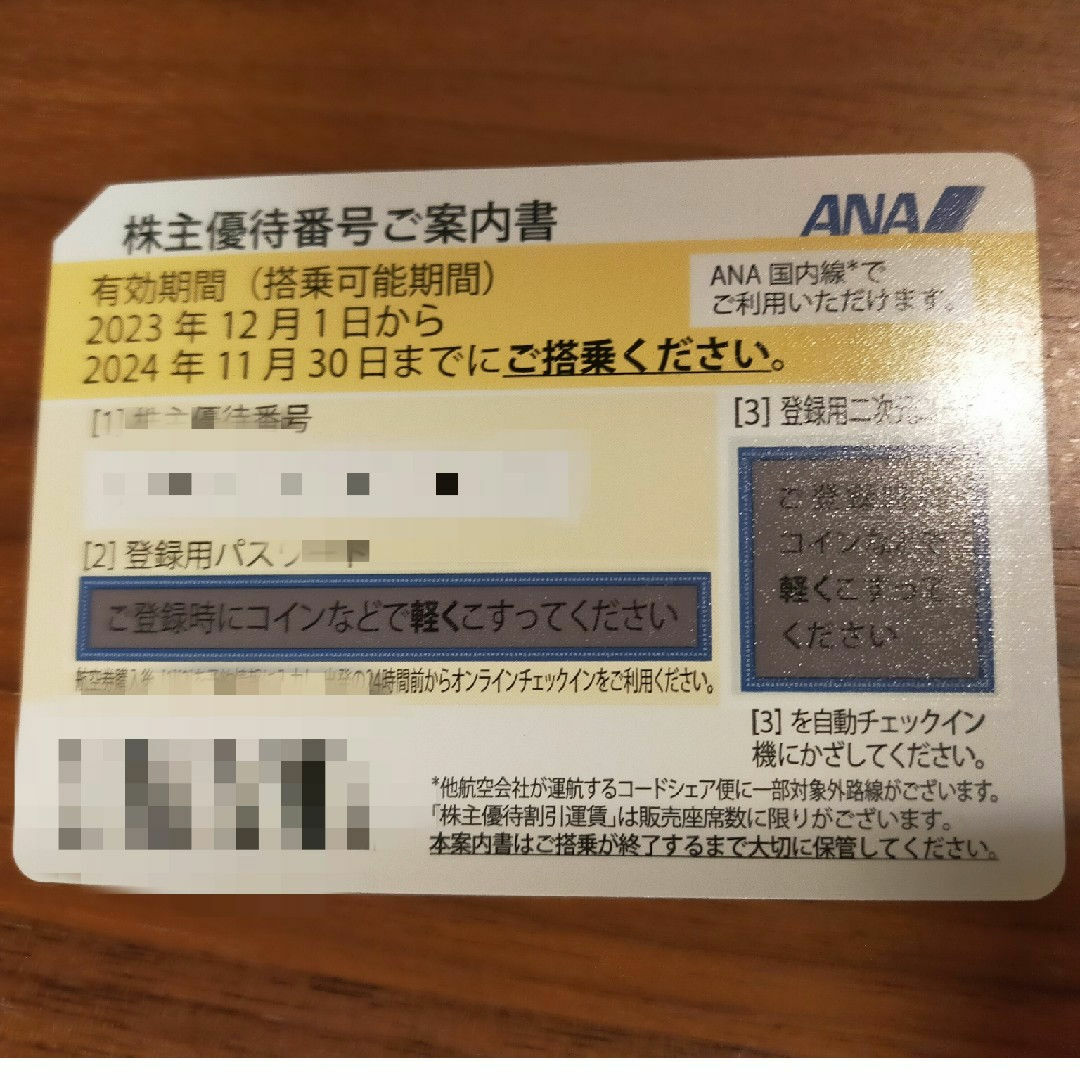 ANA(全日本空輸)(エーエヌエー(ゼンニッポンクウユ))のANA株主優待券 チケットの優待券/割引券(その他)の商品写真