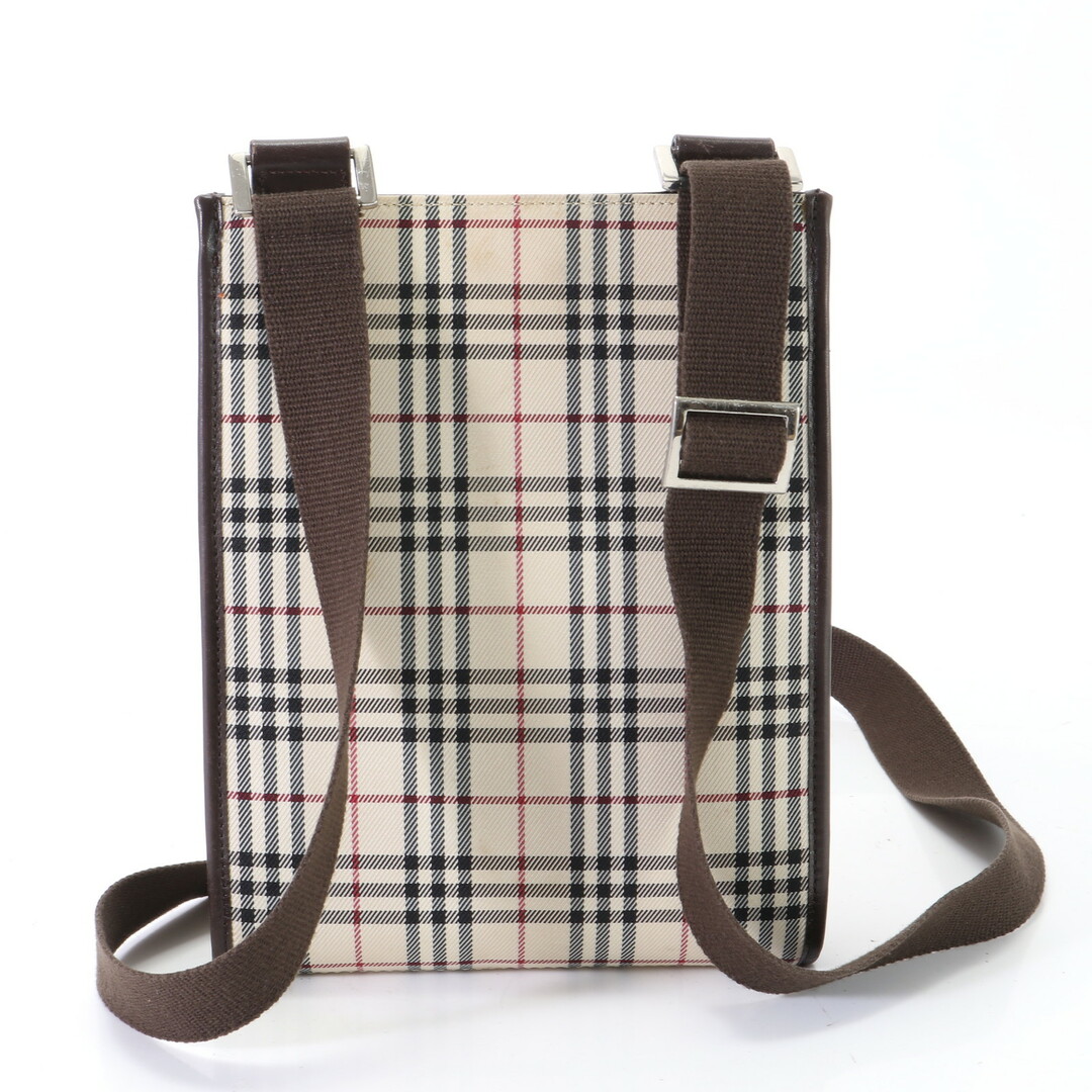 BURBERRY(バーバリー)の美品 バーバリー ノバ チェック レザー ショルダーバッグ 斜め掛け メッセンジャー トート 通勤 本革 ブラウン メンズ EEM T14-5 メンズのバッグ(ショルダーバッグ)の商品写真