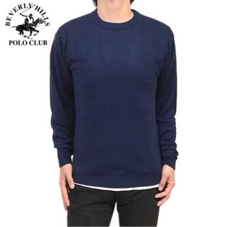 ビバリーヒルズポロクラブ(BEVERLY HILLS POLO CLUB（BHPC）)の新品正規 Ｍ ビバリーヒルズポロクラブ カシミアタッチ プレーン セーター 薄手(ニット/セーター)