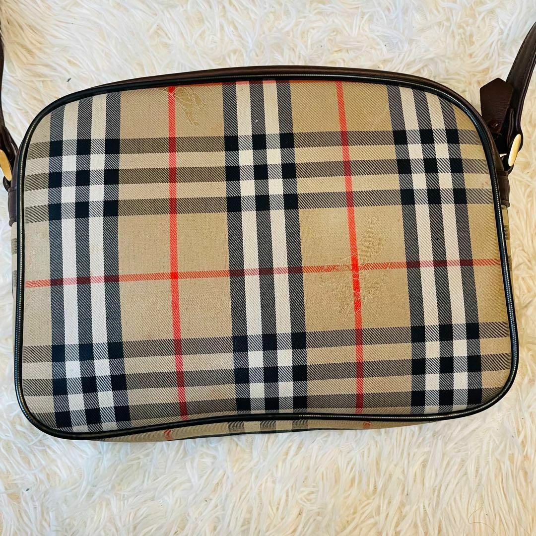 BURBERRY(バーバリー)の美品＊バーバリー ワンショルダーバッグ ノバチェック レザー シャドーホース 茶 レディースのバッグ(ショルダーバッグ)の商品写真