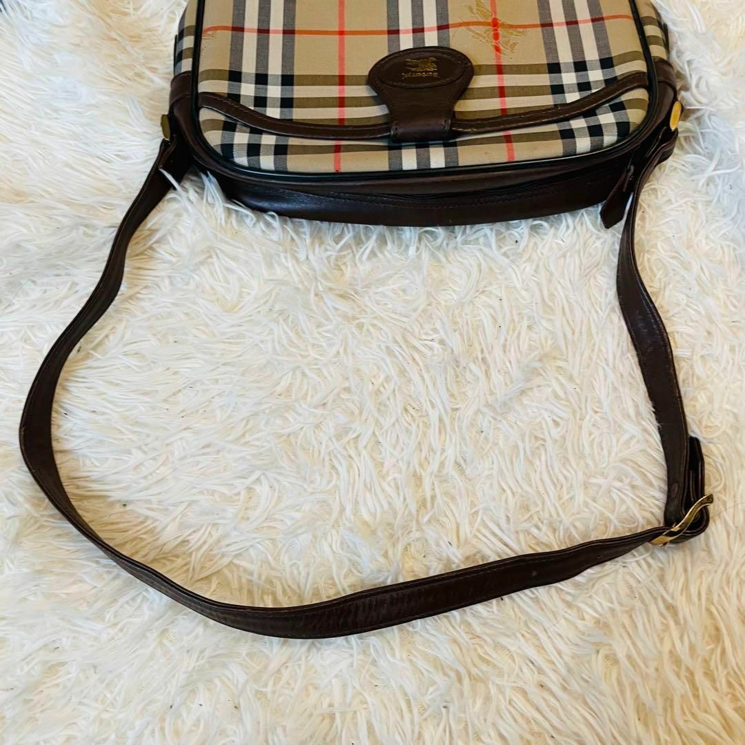 BURBERRY(バーバリー)の美品＊バーバリー ワンショルダーバッグ ノバチェック レザー シャドーホース 茶 レディースのバッグ(ショルダーバッグ)の商品写真