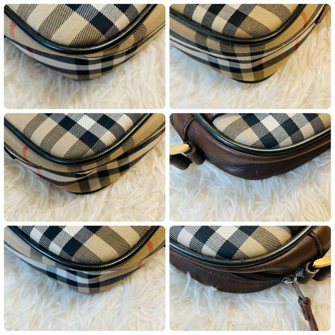 BURBERRY(バーバリー)の美品＊バーバリー ワンショルダーバッグ ノバチェック レザー シャドーホース 茶 レディースのバッグ(ショルダーバッグ)の商品写真