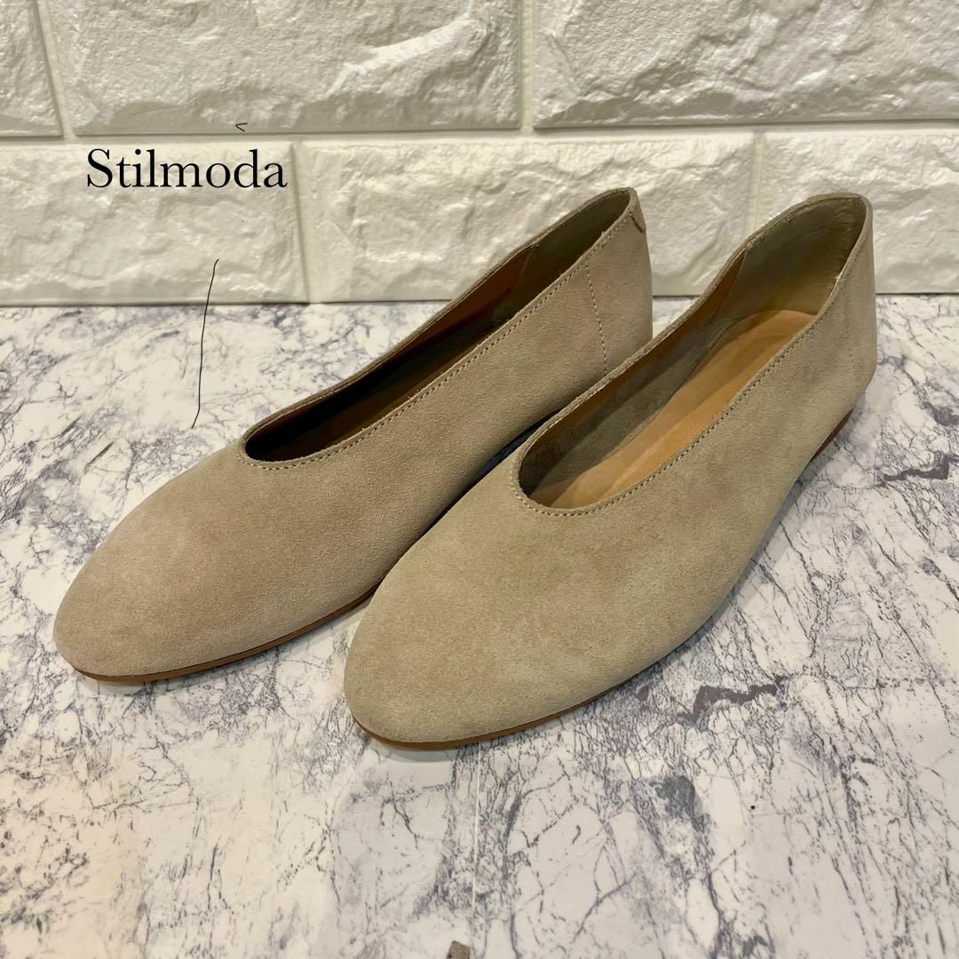 STILMODA(スティルモーダ)の美品 Stilmoda フラットシューズ スエード イタリア製 ベージュ 38 レディースの靴/シューズ(サンダル)の商品写真