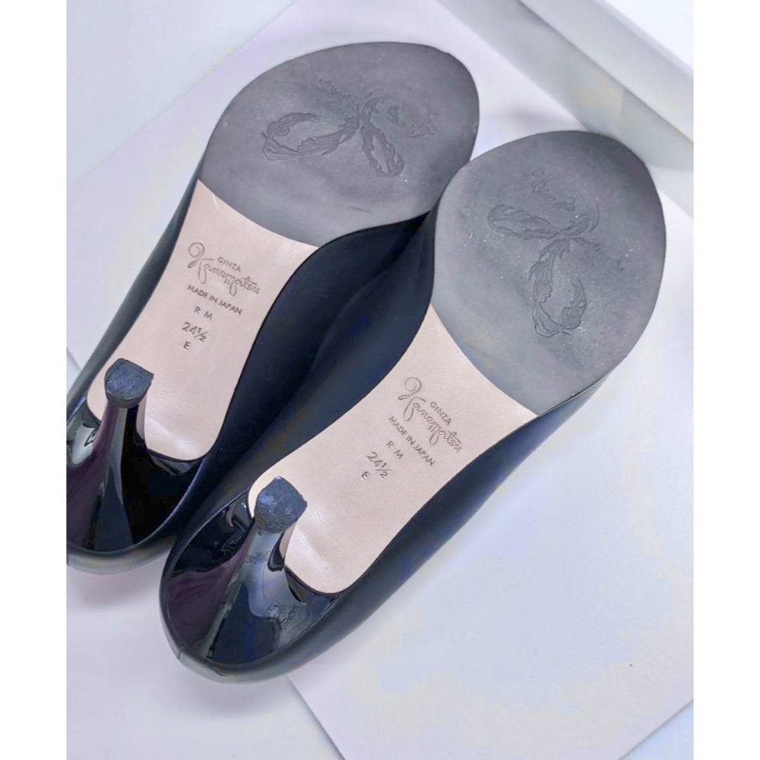 GINZA Kanematsu(ギンザカネマツ)の銀座かねまつ❤️美品❤️シンプルオープントゥーパンプスB黒24.5 レディースの靴/シューズ(ハイヒール/パンプス)の商品写真