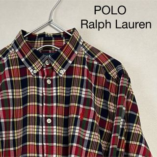 ラルフローレン(Ralph Lauren)の美品 90s POLO Ralph Lauren 長袖BDシャツ チェック(シャツ)