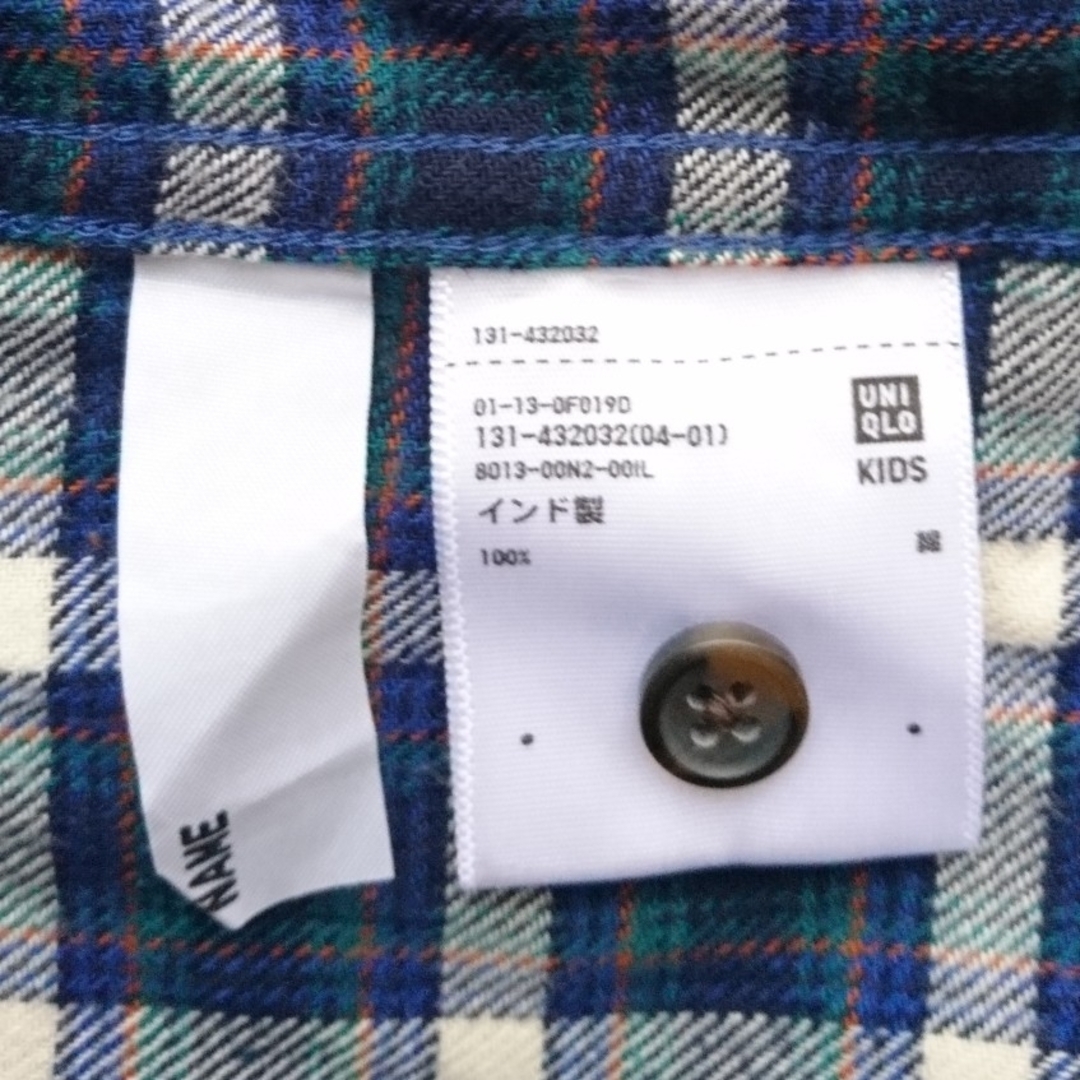 UNIQLO(ユニクロ)のユニクロ フランネル チェックシャツ 長袖 (サイズ150) キッズ/ベビー/マタニティのキッズ服男の子用(90cm~)(ブラウス)の商品写真