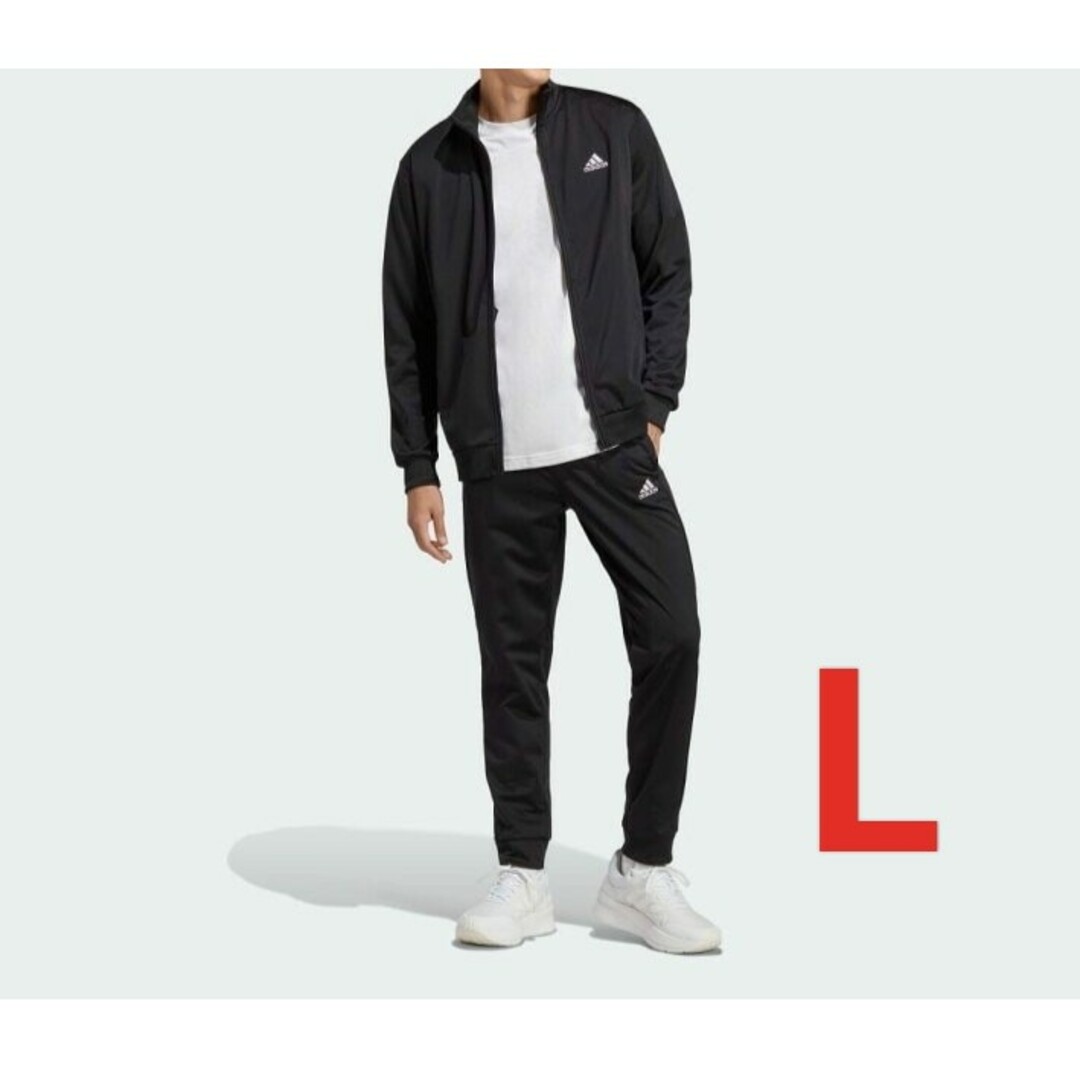 adidas(アディダス)のアディダス メンズ ジャージ上下 リニアロゴ トラックスーツ ブラック L メンズのトップス(ジャージ)の商品写真