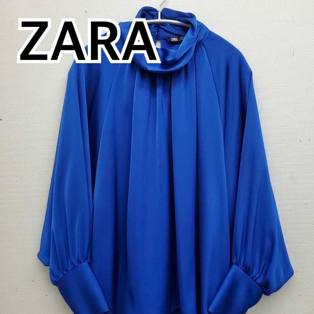 ZARA(ザラ)のZARA ザラ トップス 長袖 ブラウス ブルー系 レディース【CT162】 レディースのトップス(Tシャツ(長袖/七分))の商品写真