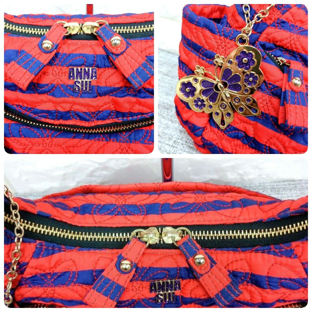 ANNA SUI(アナスイ)の極美品　ANNA SUI　アナスイ　バタフライ　キルティング　ショルダーバッグ レディースのバッグ(ショルダーバッグ)の商品写真