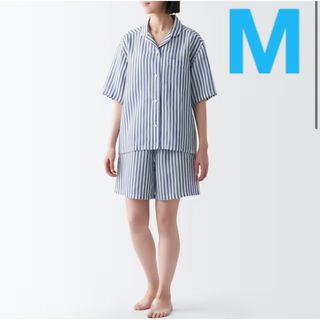 ムジルシリョウヒン(MUJI (無印良品))のMUJI 無印良品　リヨセル麻半袖パジャマ シャツ　 半袖　ルームウェア(パジャマ)