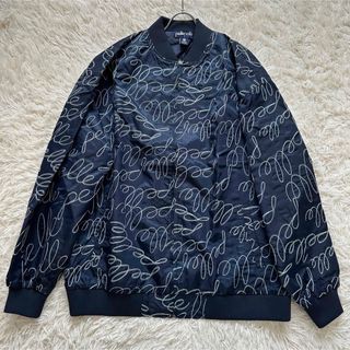 ペレペレ(PELLE PELLE)の【美品】pellepelle ペレペレ 2XL ブルゾン ロゴ 総柄 ネイビー(ブルゾン)