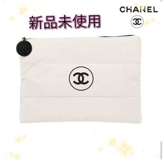 シャネル(CHANEL)のポーチ ノベルティ ココマーク シャネル CHANEL ホワイト 大きめ 海外免(ポーチ)