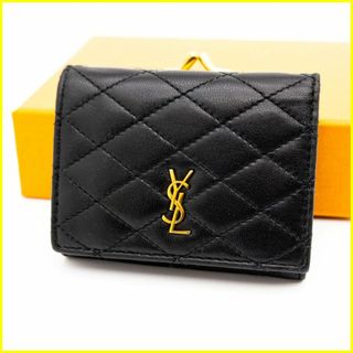 イヴサンローラン(Yves Saint Laurent)の★希少/美品★ サンローラン 財布 コンパクト YSL ブラック がま口(財布)