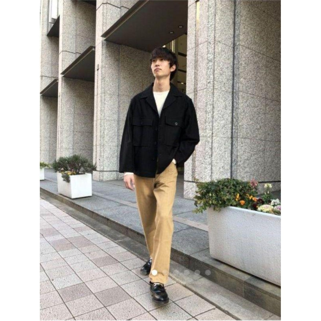 UNIQLO(ユニクロ)の新品未使用品　UNIQLOu　シャツジャケット　Lサイズ　BLACK メンズのジャケット/アウター(ミリタリージャケット)の商品写真