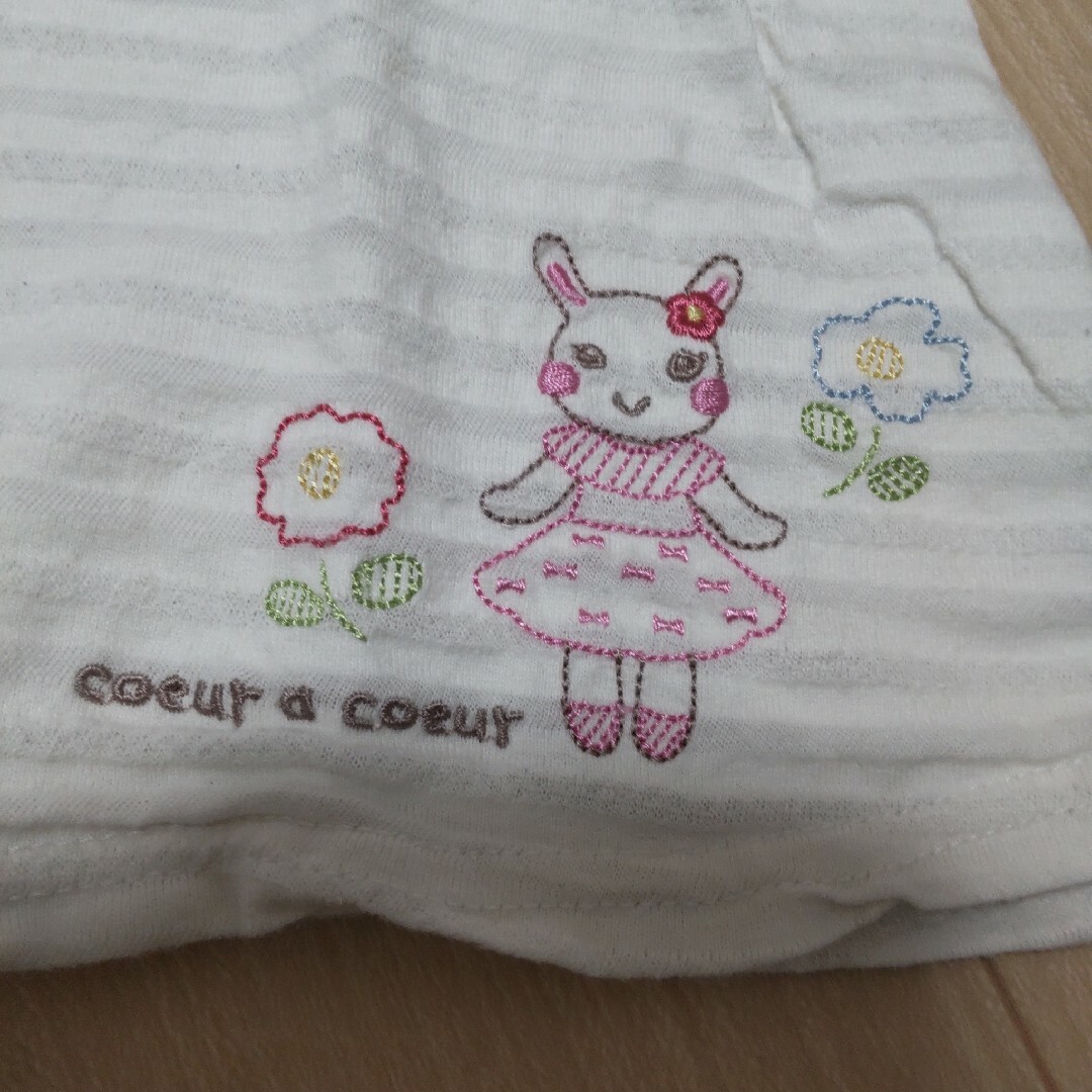 coeur a coeur(クーラクール)のcoeur a coeur カットソー　トップス　リンクコーデ　うさぎ　半袖　T キッズ/ベビー/マタニティのベビー服(~85cm)(Ｔシャツ)の商品写真