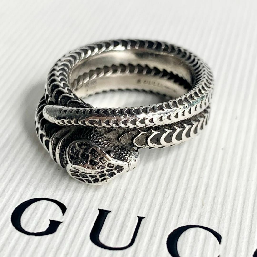 Gucci(グッチ)のグッチ 美品 スネーク シルバー リング ヘビ 蛇 指輪 燻し 13号 y48 レディースのアクセサリー(リング(指輪))の商品写真