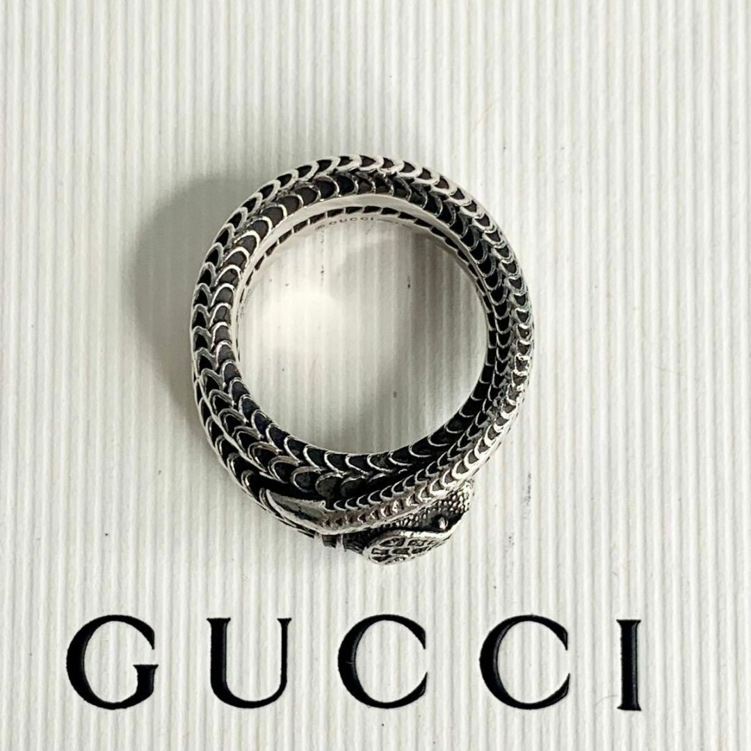 Gucci(グッチ)のグッチ 美品 スネーク シルバー リング ヘビ 蛇 指輪 燻し 13号 y48 レディースのアクセサリー(リング(指輪))の商品写真