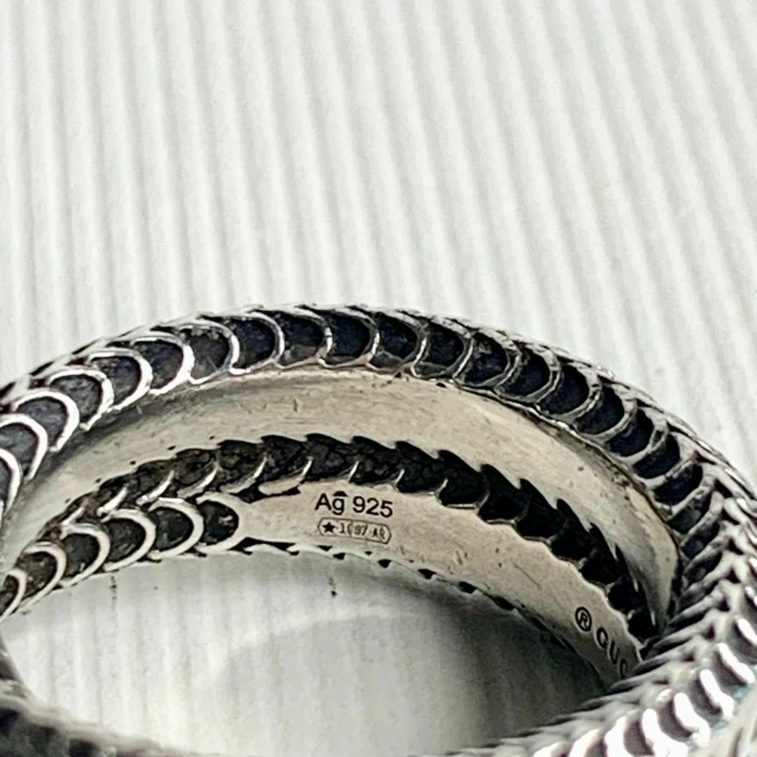 Gucci(グッチ)のグッチ 美品 スネーク シルバー リング ヘビ 蛇 指輪 燻し 13号 y48 レディースのアクセサリー(リング(指輪))の商品写真