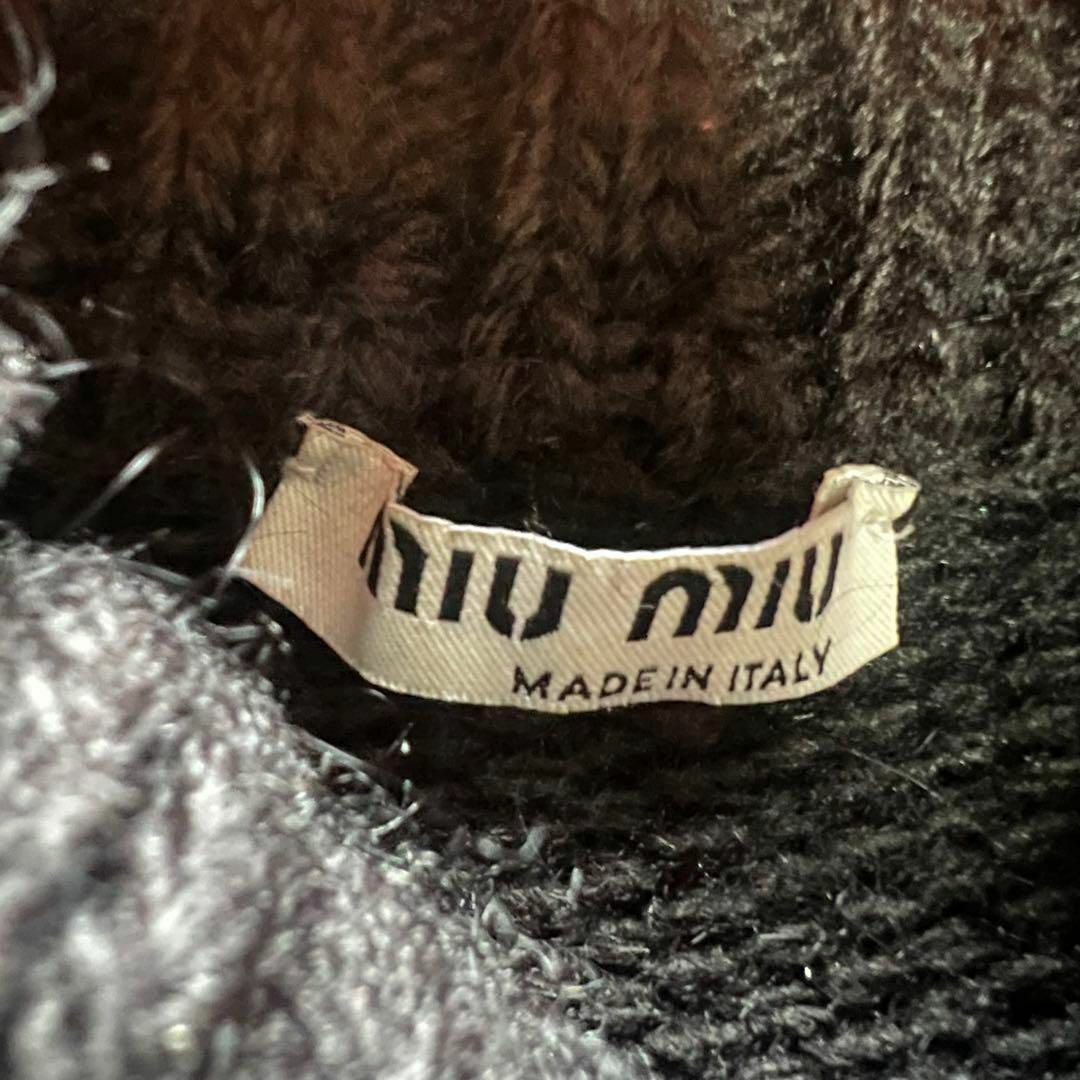 miumiu(ミュウミュウ)の【良品】MIU MIU ニットワンピース 膝丈 ブラック タートルネック 40 レディースのワンピース(ひざ丈ワンピース)の商品写真
