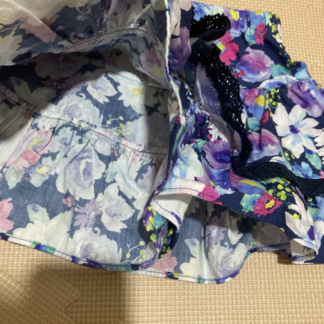 ANNA SUI mini(アナスイミニ)のアナスイミニ　スズランロゴ半袖Tシャツ　半袖　水彩花柄 キュロット 90 キッズ/ベビー/マタニティのキッズ服女の子用(90cm~)(Tシャツ/カットソー)の商品写真