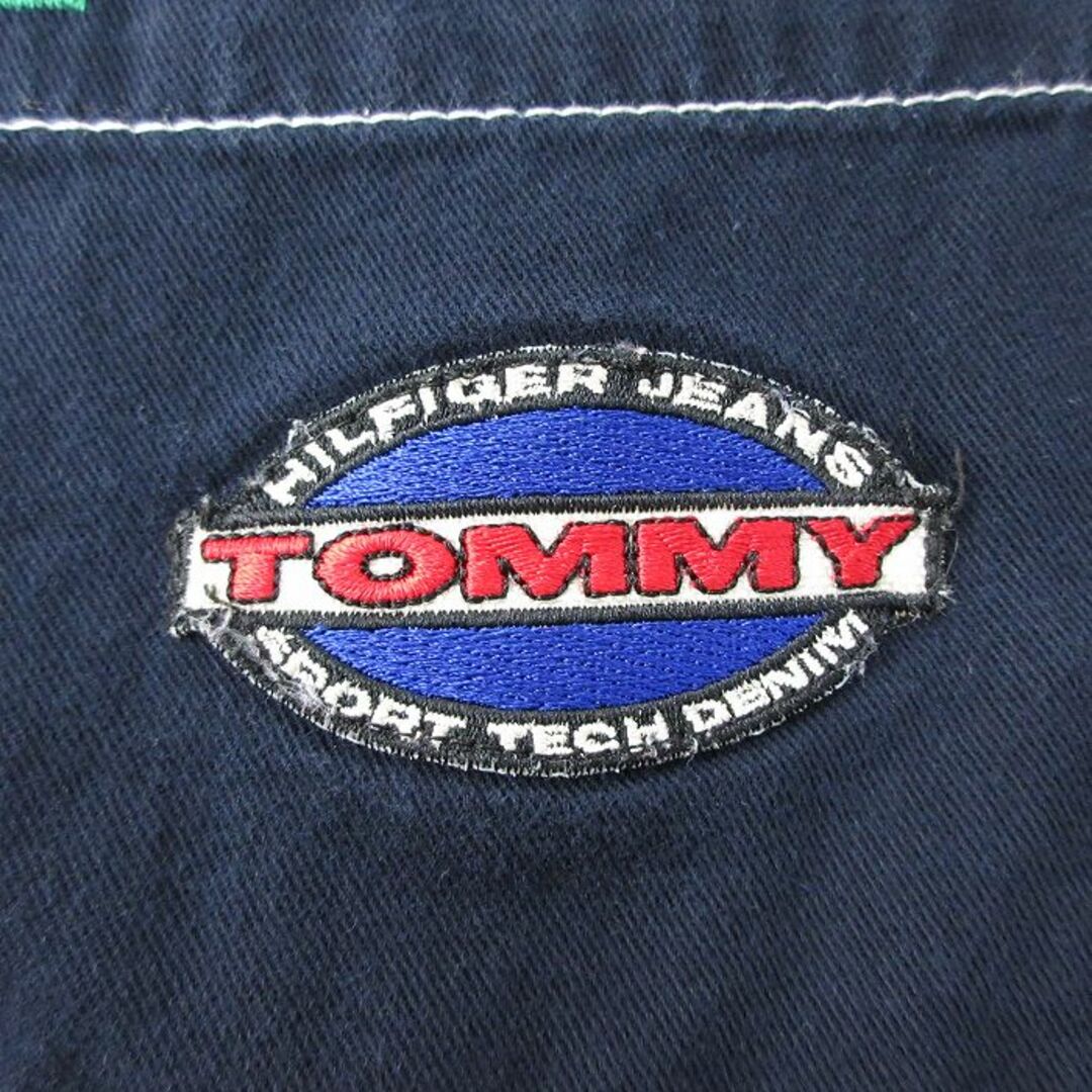 TOMMY HILFIGER(トミーヒルフィガー)の古着 トミーヒルフィガー TOMMY HILFIGER 長袖 ブランド シャツ キッズ ボーイズ 子供服 90年代 90s コットン 濃紺 ネイビー 24jan12 キッズ/ベビー/マタニティのベビー服(~85cm)(シャツ/カットソー)の商品写真