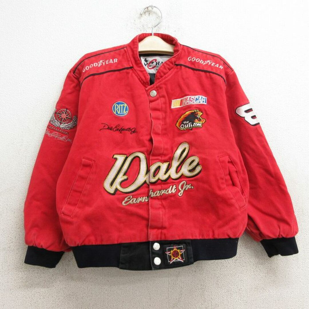 古着 ジェフハミルトン JH DESIGN 長袖 レーシング ジャケット キッズ ボーイズ 子供服 00年代 00s NASCAR デイルアンハートジュニア コットン スタンドカラー 赤 レッド 【spe】 24jan13 キッズ/ベビー/マタニティのベビー服(~85cm)(シャツ/カットソー)の商品写真